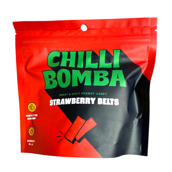 Chilli Bomba Sweet and Spicy Chamoy Candy: Strawberry Belts